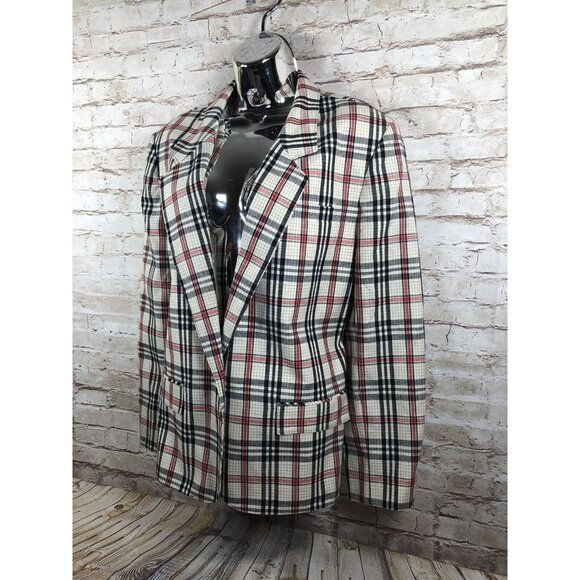 vtg Country Sophisticates Pendleton Ladies sz 8 Silk Blend Plaid Check Blazer - Picture 3 of 8